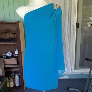 Blue bejeweled Cache Dress size 2